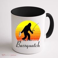 Bassquatch Bigfoot Fishing Coffee Mug thumb 1