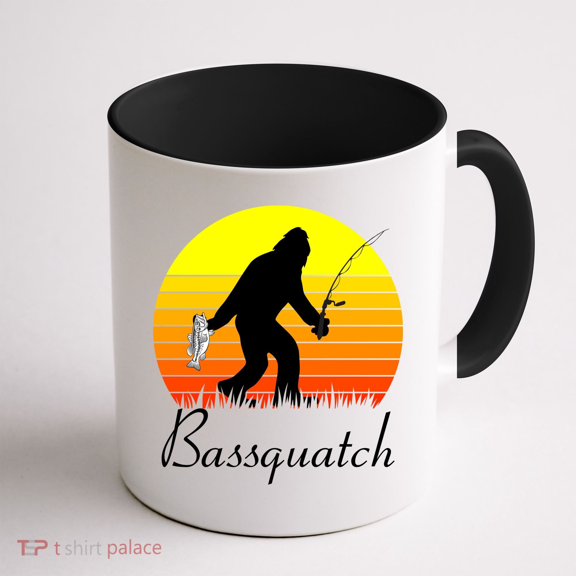 Bassquatch Bigfoot Fishing Coffee Mug