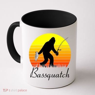 Bassquatch Bigfoot Fishing Coffee Mug