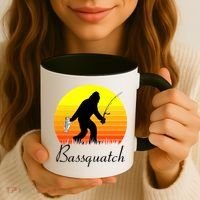 Bassquatch Bigfoot Fishing Coffee Mug thumb 3