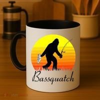 Bassquatch Bigfoot Fishing Coffee Mug thumb 4