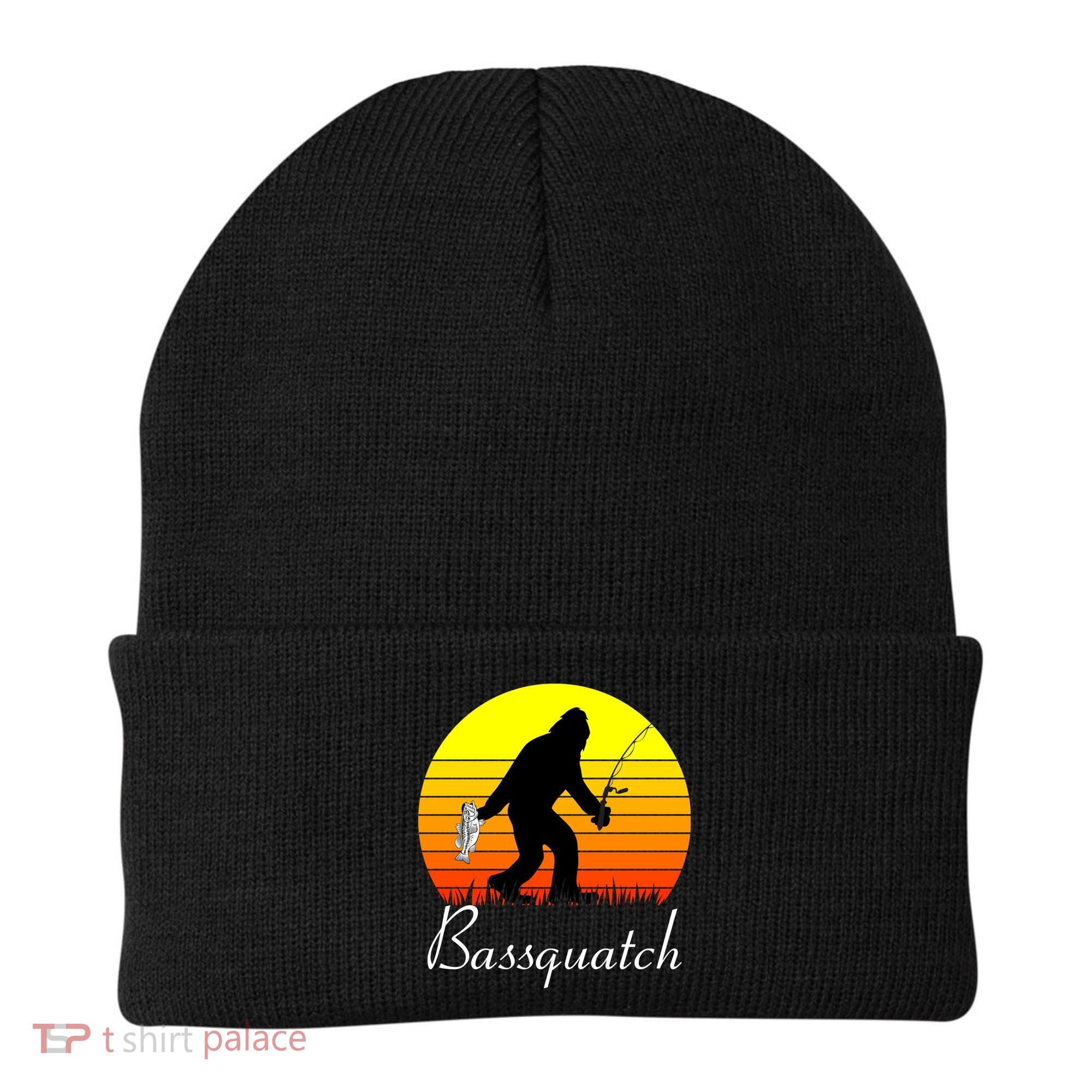 Bassquatch Bigfoot Fishing Beanie