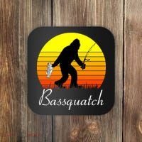 Bassquatch Bigfoot Fishing Coaster thumb 0