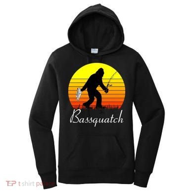 Bassquatch Bigfoot Fishing Women's Hoodie