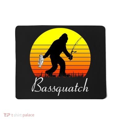 Bassquatch Bigfoot Fishing Mousepad