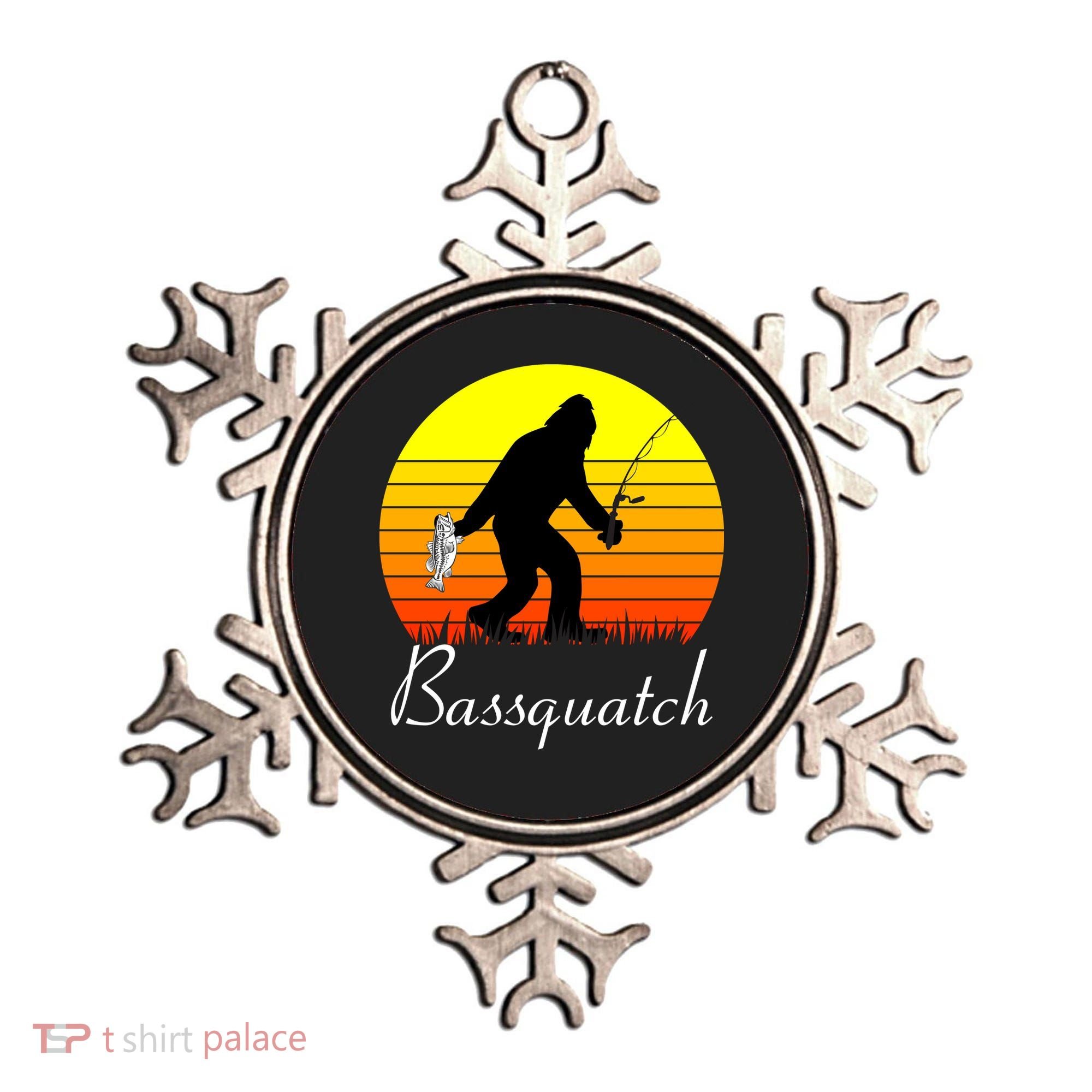 Bassquatch Bigfoot Fishing Ornament