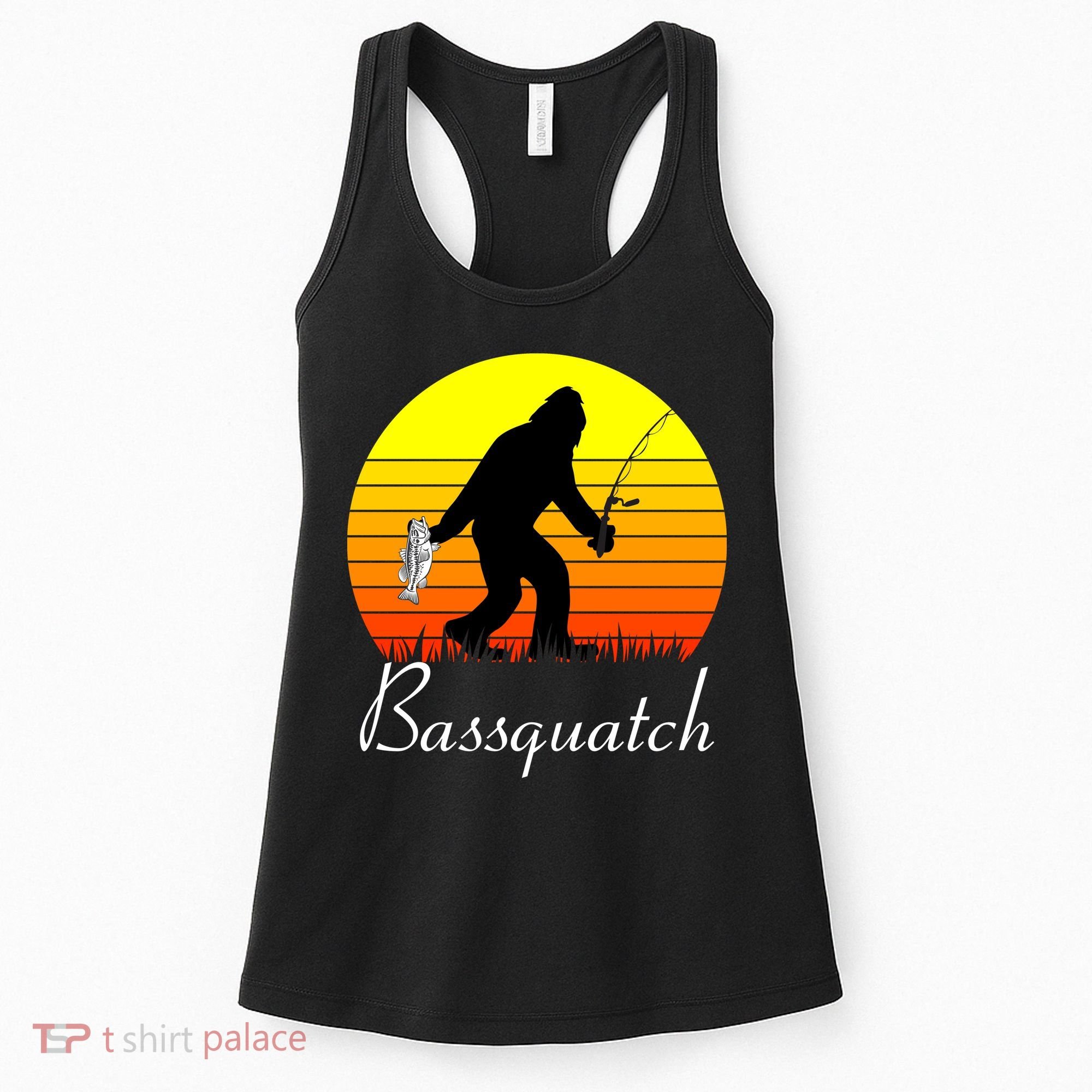 Bassquatch Bigfoot Fishing Women's Tank Top