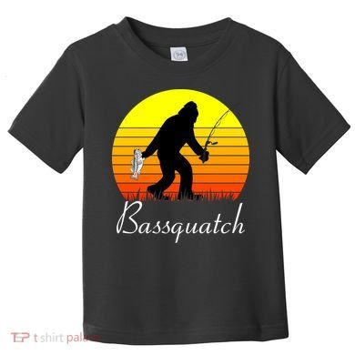 Bassquatch Bigfoot Fishing Toddler T-Shirt