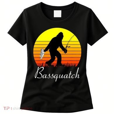 Bassquatch Bigfoot Fishing Women's T-Shirt