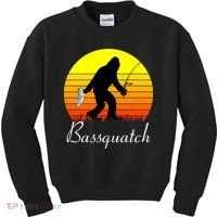 Bassquatch Bigfoot Fishing Kids Sweatshirt thumb 0