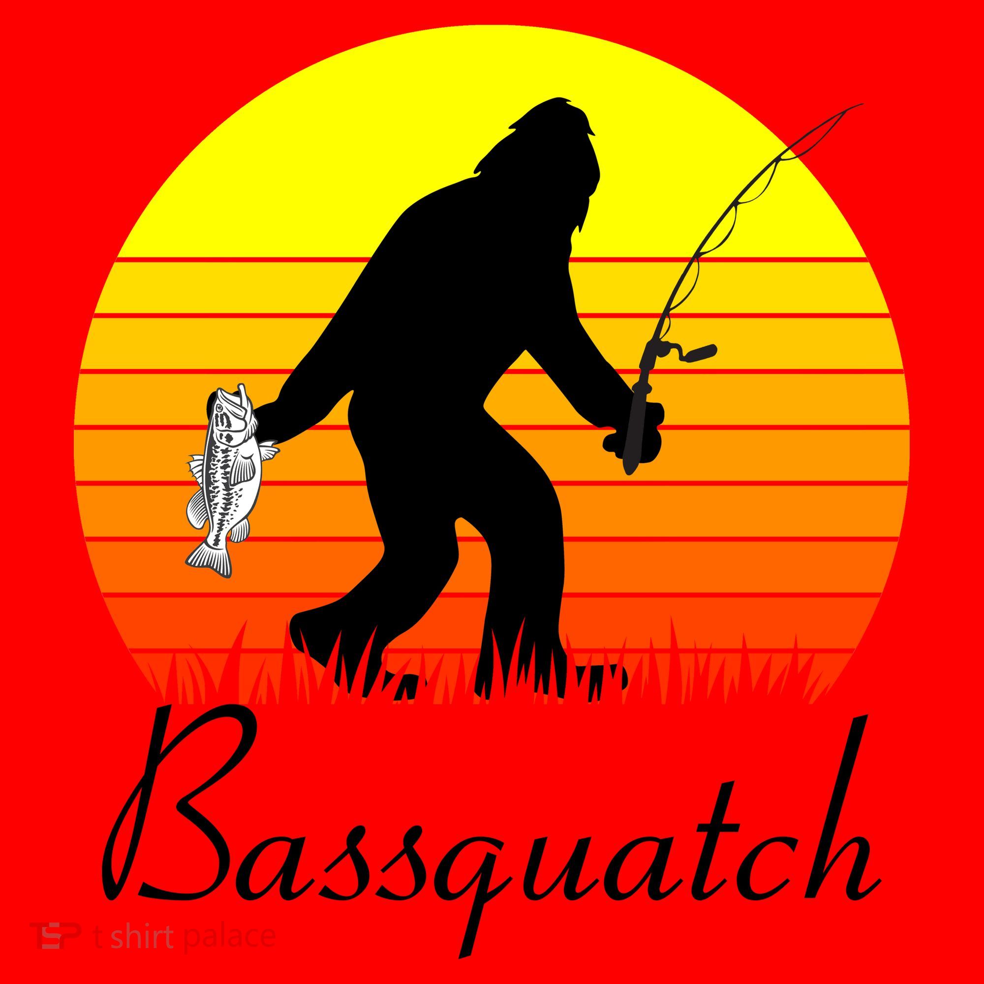 Bassquatch Bigfoot Fishing Santa Hat