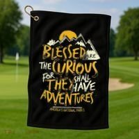 Blessed Are The Curious Golf Towel thumb 1