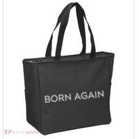 Born Again Trendy Christian Saying Minimal Tote Bag thumb 2