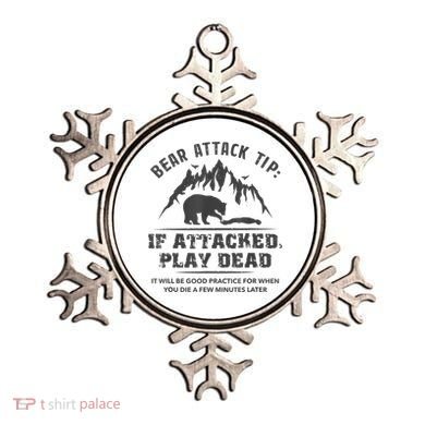 Bear Attack Tip Camping Hiking Travel Adventure Vintage Ornament