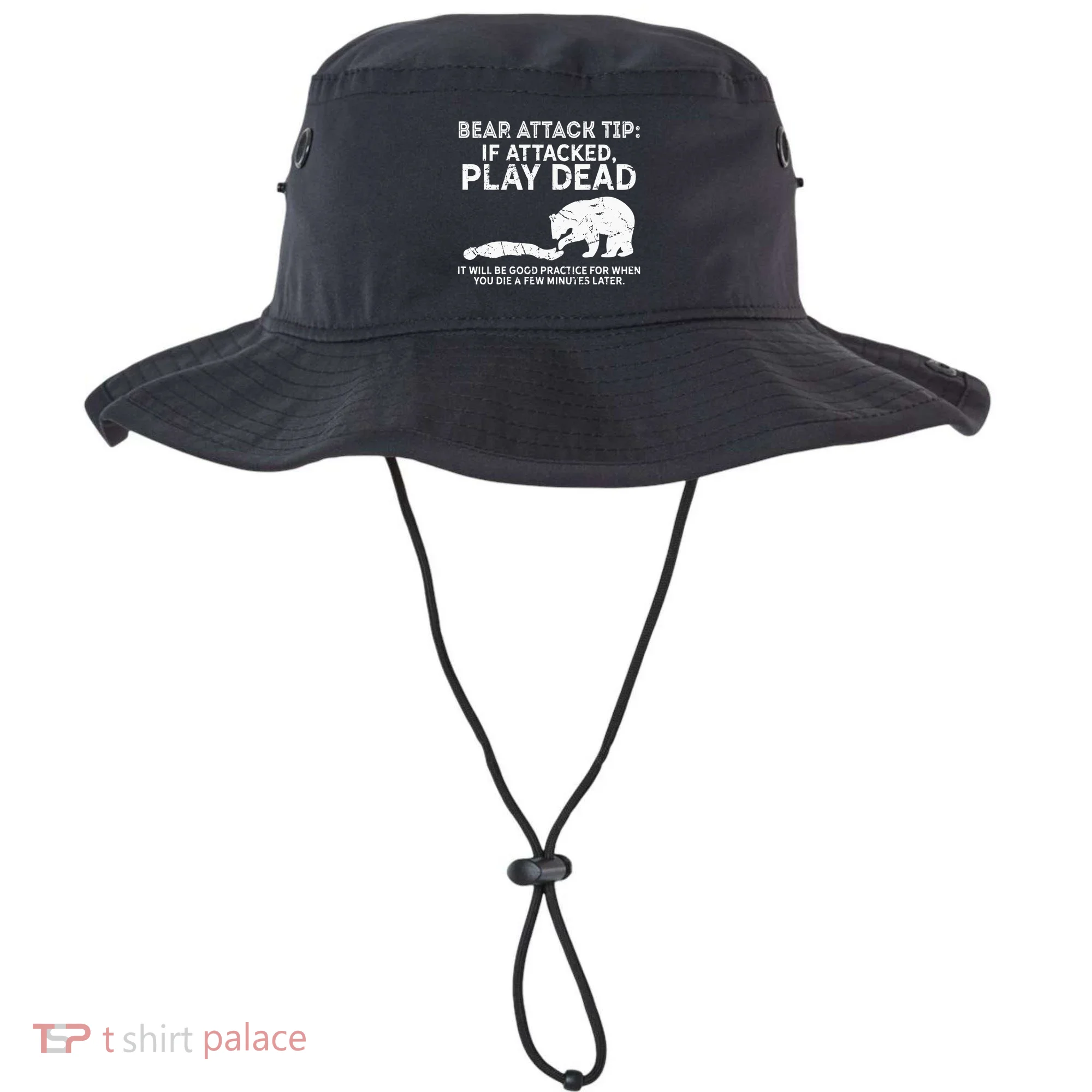 Bear Attack Tip If Attacked Play Dead Bucket Hat