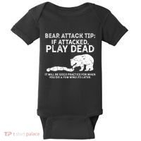 Bear Attack Tip If Attacked Play Dead Baby Bodysuit thumb 0