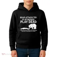 Bear Attack Tip If Attacked Play Dead Kids Hoodie thumb 4