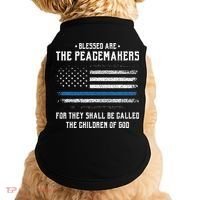 Blessed Are The Peacemakers Blue Line Police Cop Doggie Tank thumb 0