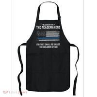 Blessed Are The Peacemakers Blue Line Police Cop Apron thumb 0