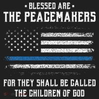 Blessed Are The Peacemakers Blue Line Police Cop Beanie thumb 2