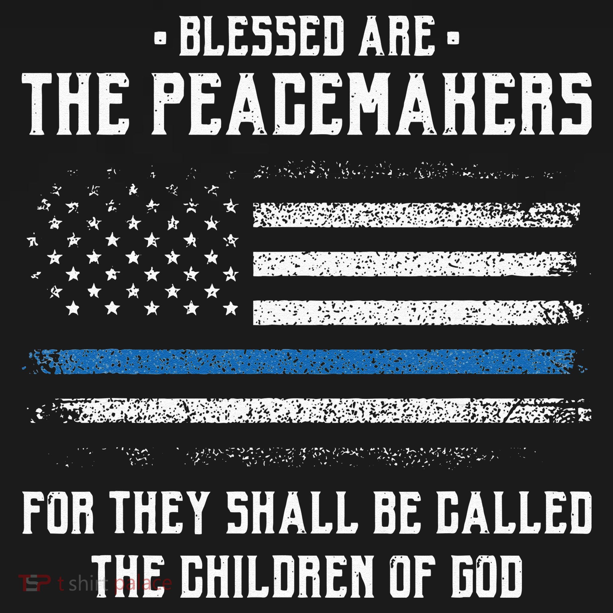 Blessed Are The Peacemakers Blue Line Police Cop Women's Hoodie