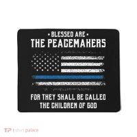 Blessed Are The Peacemakers Blue Line Police Cop Mousepad thumb 0