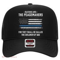 Blessed Are The Peacemakers Blue Line Police Cop Hat thumb 0