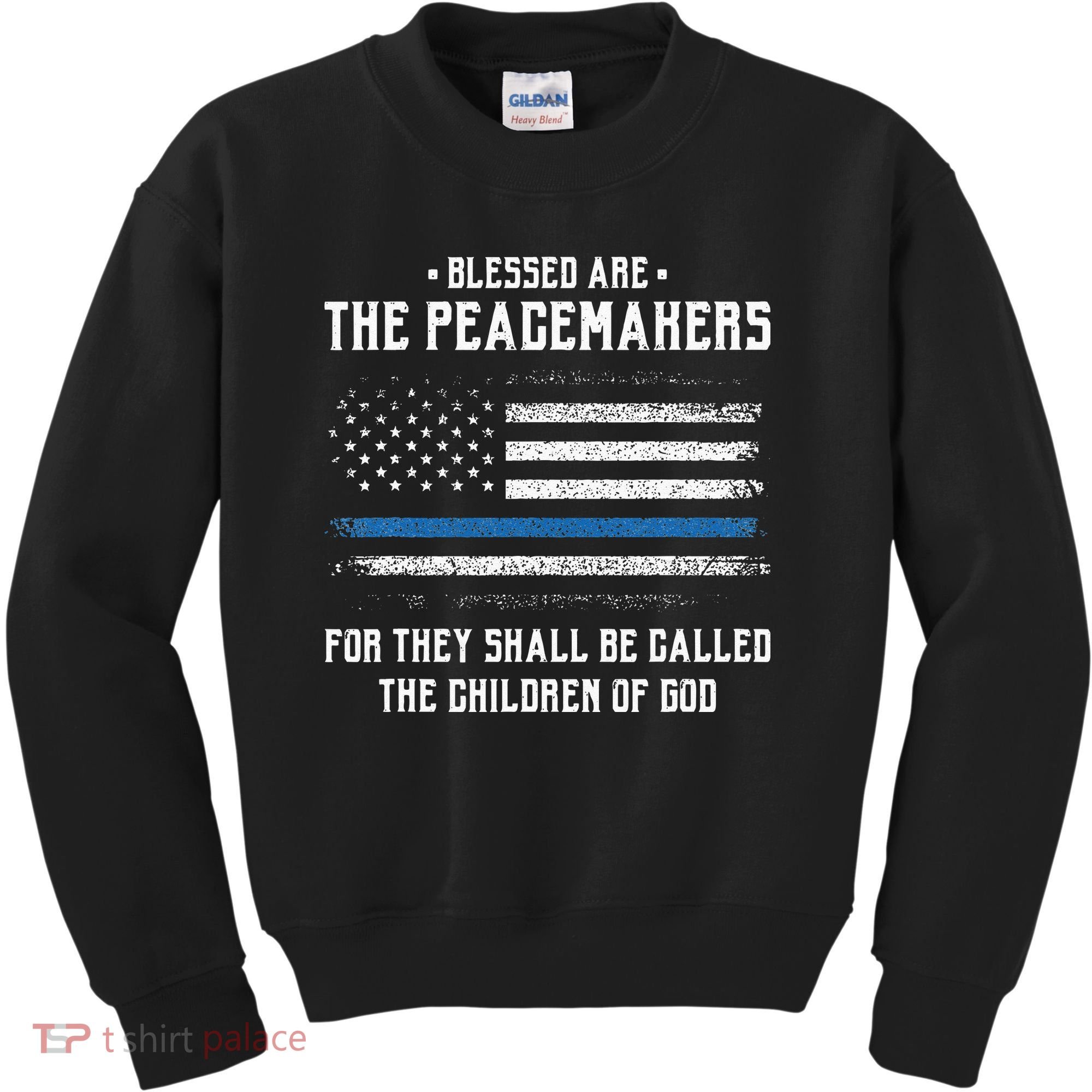 Blessed Are The Peacemakers Blue Line Police Cop Kids Sweatshirt