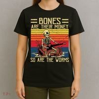 Bones Are Their Money Skeleton Playing Guitar Retro Vintage T-Shirt thumb 4