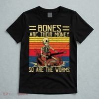 Bones Are Their Money Skeleton Playing Guitar Retro Vintage T-Shirt thumb 5