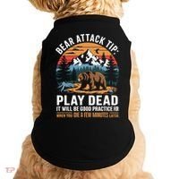 Bear Attack Tip Play Dead Funny Camping Hiking Mountain Doggie Tank thumb 0