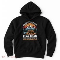 Bear Attack Tip Play Dead Funny Camping Hiking Mountain Hoodie thumb 0