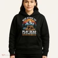 Bear Attack Tip Play Dead Funny Camping Hiking Mountain Hoodie thumb 5