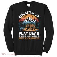 Bear Attack Tip Play Dead Funny Camping Hiking Mountain Sweatshirt thumb 0