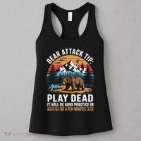 Bear Attack Tip Play Dead Funny Camping Hiking Mountain Women's Tank Top thumb 3