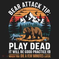 Bear Attack Tip Play Dead Funny Camping Hiking Mountain Hat thumb 2