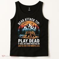 Bear Attack Tip Play Dead Funny Camping Hiking Mountain Tank Top thumb 2