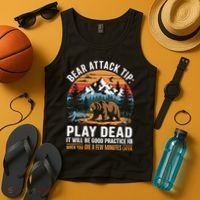 Bear Attack Tip Play Dead Funny Camping Hiking Mountain Tank Top thumb 4