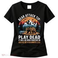 Bear Attack Tip Play Dead Funny Camping Hiking Mountain Women's T-Shirt thumb 0