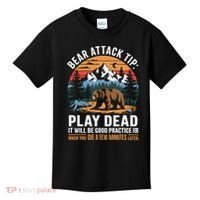 Bear Attack Tip Play Dead Funny Camping Hiking Mountain Kids T-Shirt thumb 0
