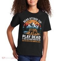 Bear Attack Tip Play Dead Funny Camping Hiking Mountain Kids T-Shirt thumb 2