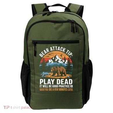 Bear Attack Tip Play Dead Funny Camping Hiking Mountain Backpack