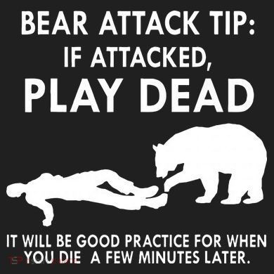 Bear Attack Tip If Attacked Play Dead It Will Be Good Comfort Colors T-Shirt