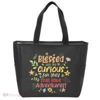 Blessed Are The Curious For They Shall Have Adventures Humor Tote Bag thumb 0