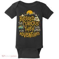Blessed Are The Curious For They Shall Have Adventures Baby Bodysuit thumb 0