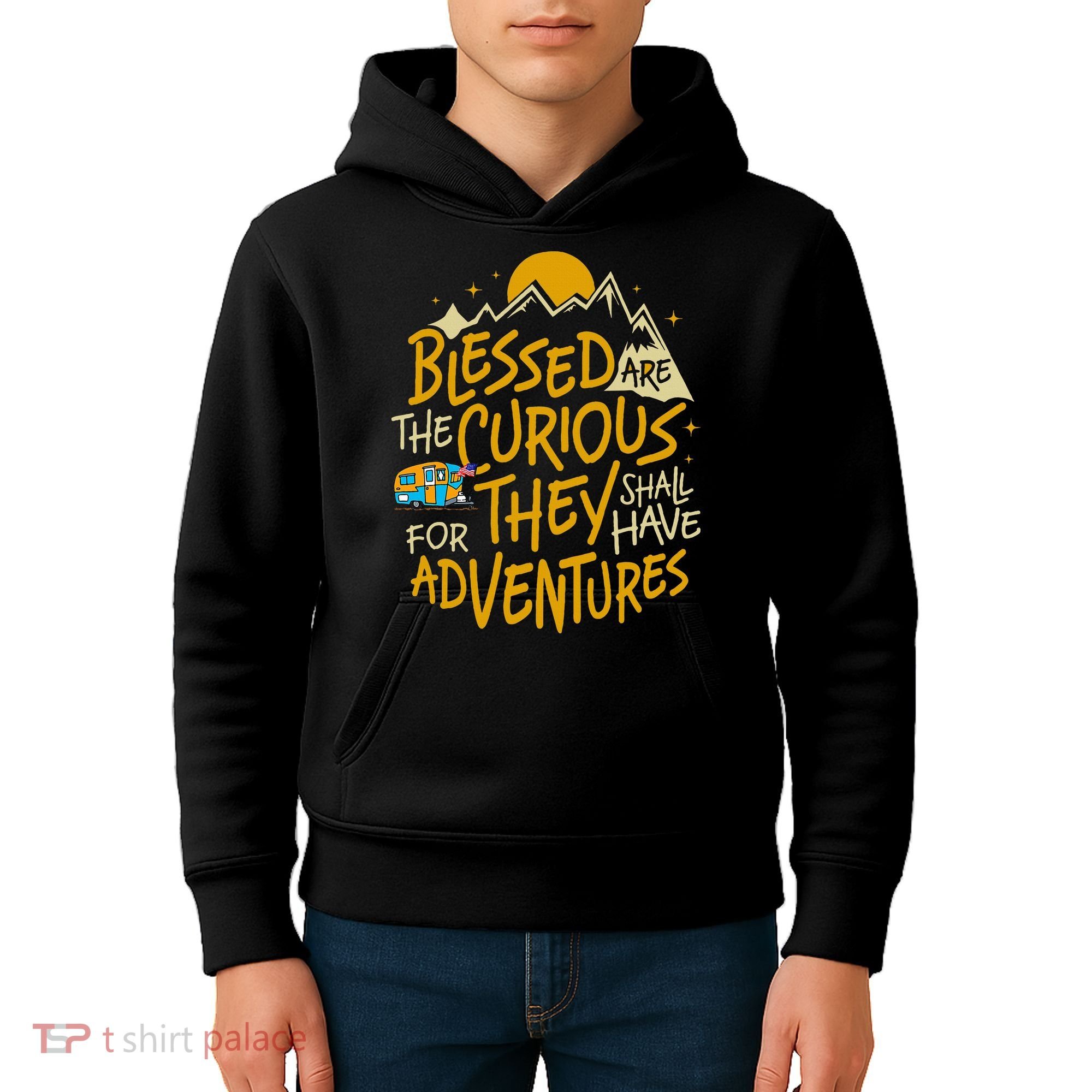 Blessed Are The Curious For They Shall Have Adventures Kids Hoodie
