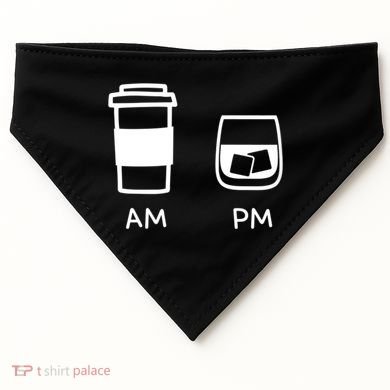 Big And Tall Am To Pm Coffee Whisky Rum Tequila Vodka USA-Made Doggie Bandana