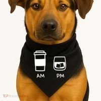 Big And Tall Am To Pm Coffee Whisky Rum Tequila Vodka USA-Made Doggie Bandana thumb 1