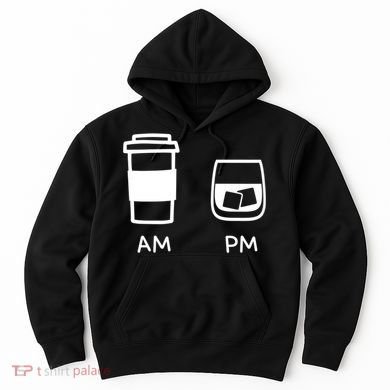 Big And Tall Am To Pm Coffee Whisky Rum Tequila Vodka Hoodie
