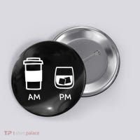 Big And Tall Am To Pm Coffee Whisky Rum Tequila Vodka Button thumb 0